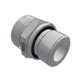 Straight male stud coupling L-series, ISO 8434-1SDS Form E - Thread: metric fine thread, cylindrical, sealed by profiled sealing ring PEFLEX