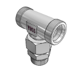Adjustable T-fitting, male connector combination fitting - Thread: metric fine thread, cylindrical, Form B, sealed by sealing edge