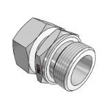 Straight attachment studs, Form E - Thread: Whitworth tube thread, cylindrical, sealing by profiled sealing ring PEFLEX, tube socket pre-assembled
