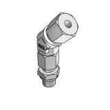 Adustable 45° elbow coupling with sealing cone combination fitting - Thread: Whitworth tube thread, cylindrical, Form E, sealing by profiled sealing ring PEFLEX