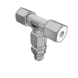 Adjustable T-fitting with sealing cone combination fitting - Thread: metric fine thread, cylindrical, Form E, sealed by profiled sealing ring PEFLEX
