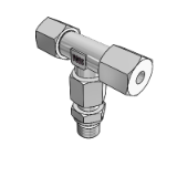 Adjustable T-fitting with sealing cone combination fitting - Thread: Whitworth tube thread, cylindrical, Form E, sealing by profiled sealing ring PEFLEX