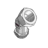 带ISO 6149锁紧螺帽的可调节45°弯头 - 公制精密螺纹(ISO 6149)，圆柱形，通过O型环密封