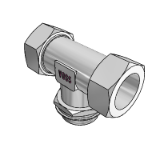 Adjustable T-fitting with locking nut ISO 6149 - Metallic fine thread (ISO 6149), cylindrical, sealed by O-ring