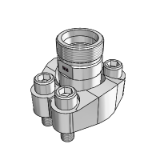 Straight SAE flange coupling, high pressure series (6000 psi) - With cutting ring connection and separated SAE flange, hole pattern template according to SAE J 518 c / ISO 6162