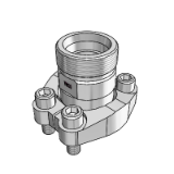 Straight SAE flange coupling, standard series (3000 psi) - With cutting ring connection and separated SAE flange, hole pattern template according to SAE J 518 c / ISO 6162