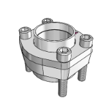 Connecting flange coupling 3000 psi ZAKO - Standard series 250 bar, hole pattern template according to SAE J 518 C / ISO 6162