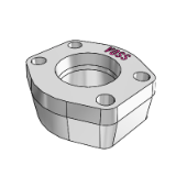 Connecting flange coupling SAE flange 3000 psi ZAKO single parts - Standard series 250 bar, hole pattern template according to SAE J 518 C / ISO 6162