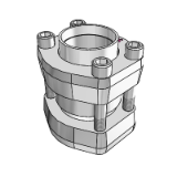 Tube flange connection 3000 psi ZAKO - Standard series 250 bar, hole pattern template according to SAE J 518 C / ISO 6162