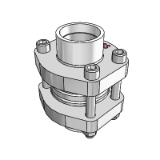 Tube flange connection low pressure ZAKO - 60 bar, hole pattern template according to SAE J 518 C / ISO 6162