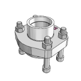 Tube flange connection low pressure ZAKO - 60 bar, hole pattern template according to SAE J 518 C / ISO 6162, one side